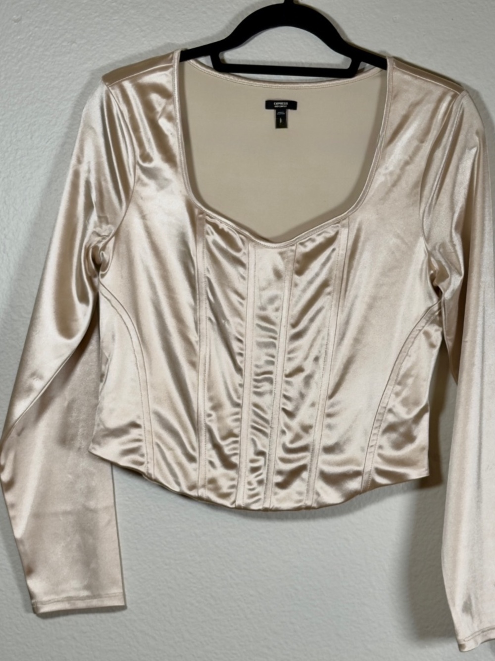 Bustier Style Cream Satin Top